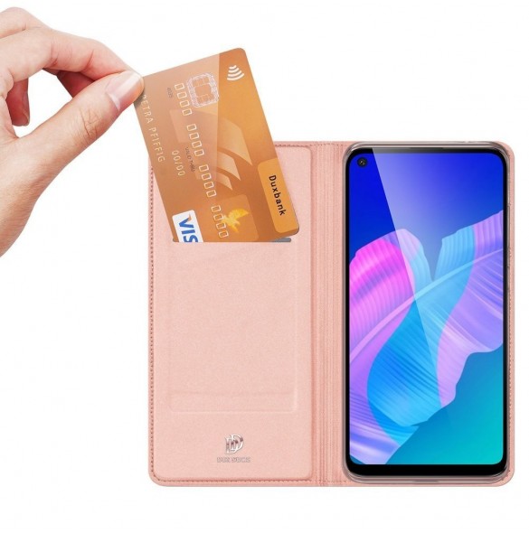 DUX DUCIS Skin Pro Bokhylla typ fodral för Huawei P40 Lite E rosa