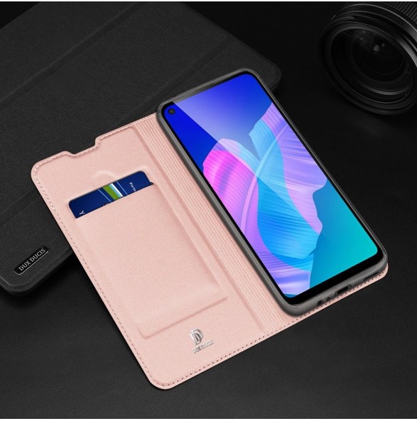 DUX DUCIS Skin Pro Bokhylla typ fodral för Huawei P40 Lite E rosa
