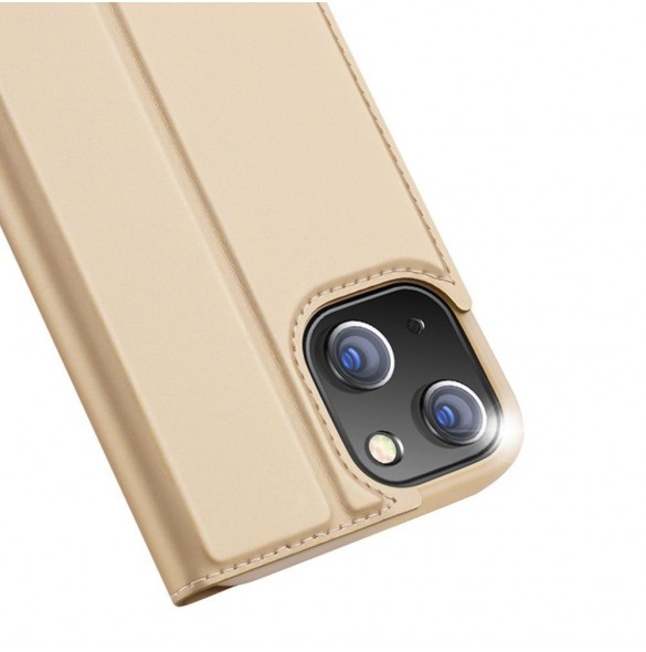 Dux Ducis Skin Pro Bokhylla typ fodral för iPhone 13 golden