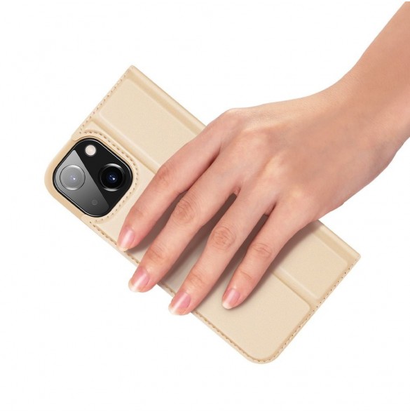 Dux Ducis Skin Pro Bokhylla typ fodral för iPhone 13 golden