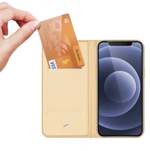 Dux Ducis Skin Pro Bokhylla typ fodral för iPhone 13 mini golden
