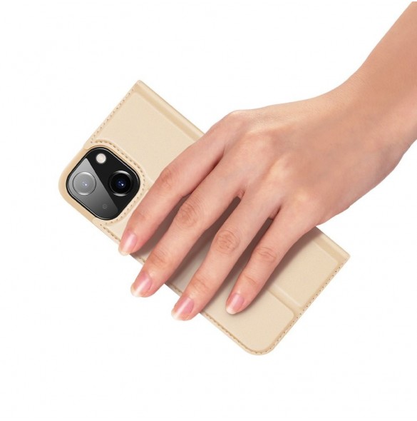 Dux Ducis Skin Pro Bokhylla typ fodral för iPhone 13 mini golden