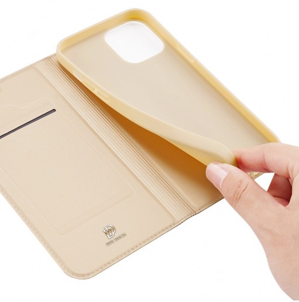 Dux Ducis Skin Pro Bokhylla typ fodral för iPhone 13 mini golden