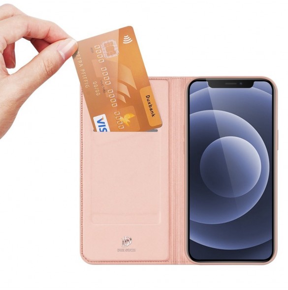 Dux Ducis Skin Pro Bokhylla typ fodral för iPhone 13 mini rosa