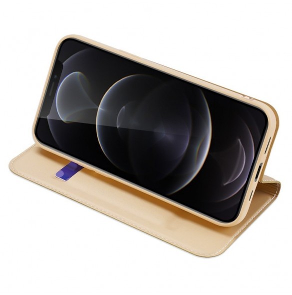 Dux Ducis Skin Pro Bokhylla typ fodral för iPhone 13 Pro golden