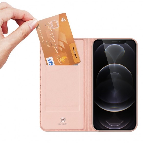 Dux Ducis Skin Pro Bokhylla typ fodral för iPhone 13 Pro Max rosa