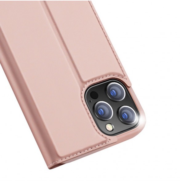 Dux Ducis Skin Pro Bokhylla typ fodral för iPhone 13 Pro Max rosa