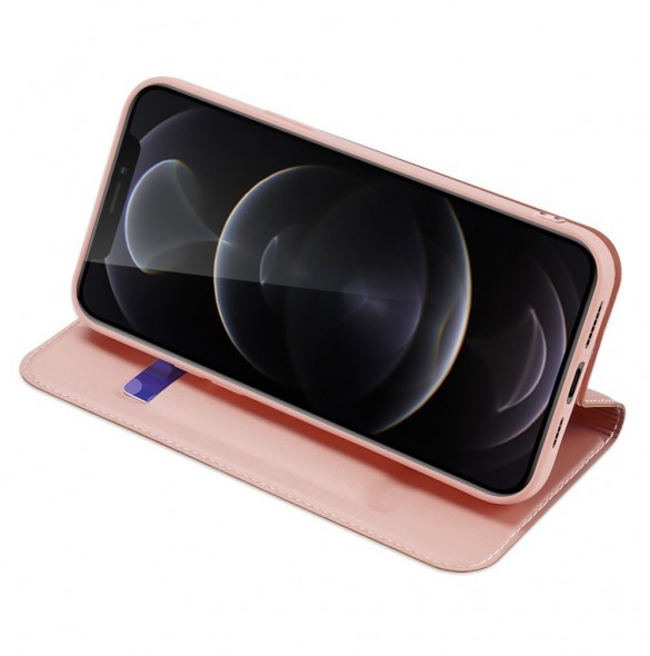 Dux Ducis Skin Pro Bokhylla typ fodral för iPhone 13 Pro Max rosa