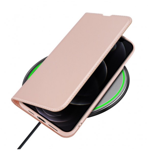 Dux Ducis Skin Pro Bokhylla typ fodral för iPhone 13 Pro Max rosa