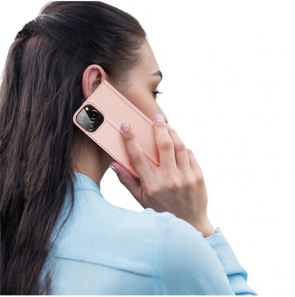 Dux Ducis Skin Pro Bokhylla typ fodral för iPhone 13 Pro Max rosa