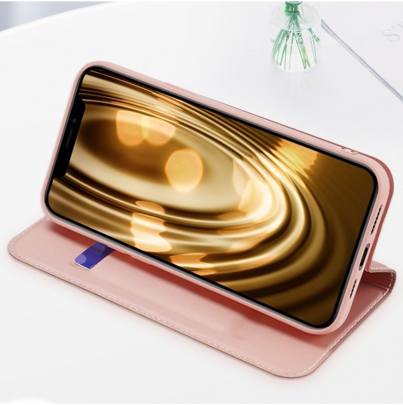 Dux Ducis Skin Pro Bokhylla typ fodral för iPhone 13 Pro Max rosa