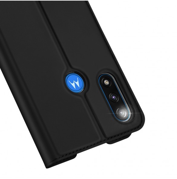 Dux Ducis Skin Pro Bokhylla typ väska för Motorola Moto E7 Power svart