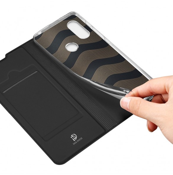 Dux Ducis Skin Pro Bokhylla typ väska för Motorola Moto E7 Power svart