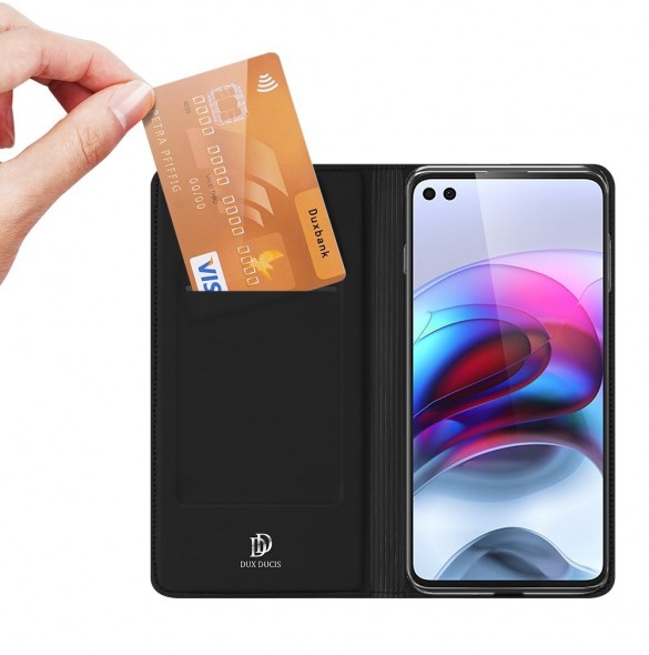 Dux Ducis Skin Pro Bokhylla typ väska för Motorola Moto G100 / Edge S svart
