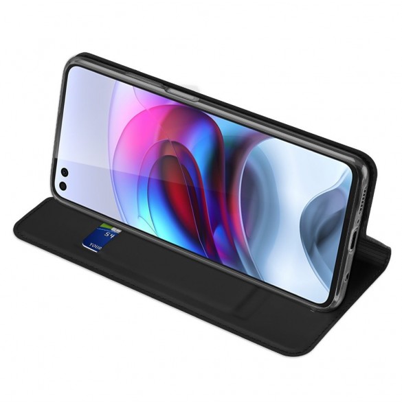 Dux Ducis Skin Pro Bokhylla typ väska för Motorola Moto G100 / Edge S svart
