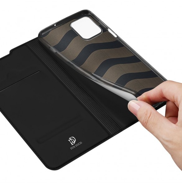 Dux Ducis Skin Pro Bokhylla typ väska för Motorola Moto G100 / Edge S svart