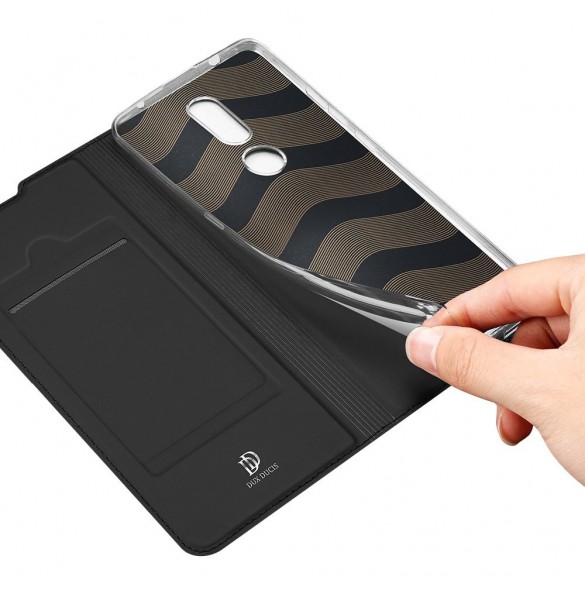 DUX DUCIS Skin Pro Bokhylla typ väska för Nokia 2.4 svart
