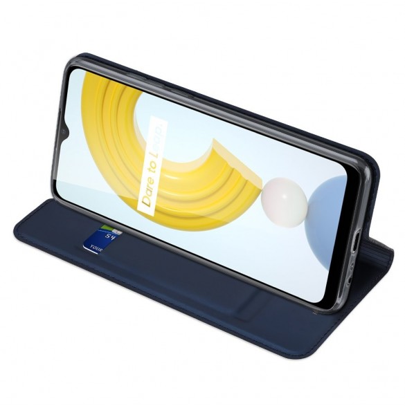 Dux Ducis Skin Pro Bokhylla typ väska för Realme C21 svart