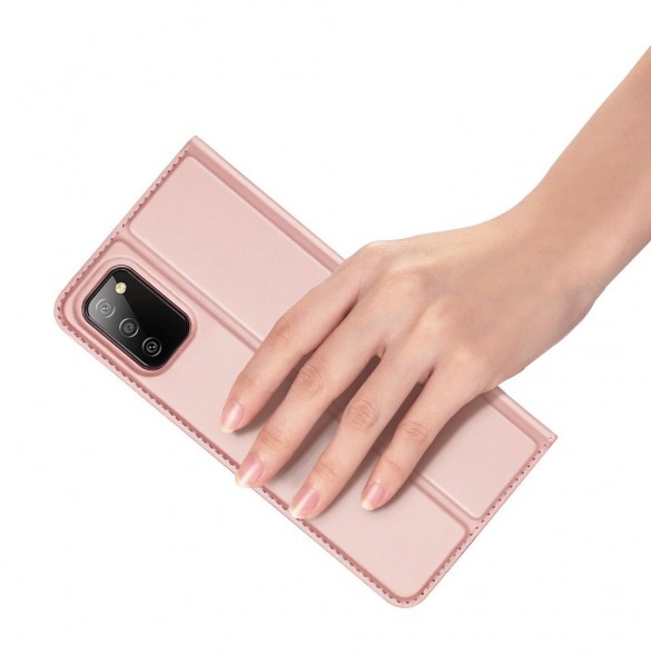 DUX DUCIS Skin Pro Bokhylla typ fodral för Samsung Galaxy A02s EU rosa