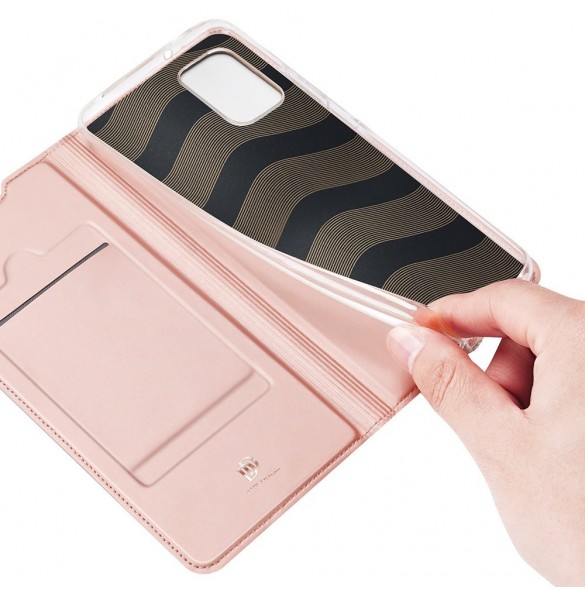 DUX DUCIS Skin Pro Bokhylla typ fodral för Samsung Galaxy A02s EU rosa