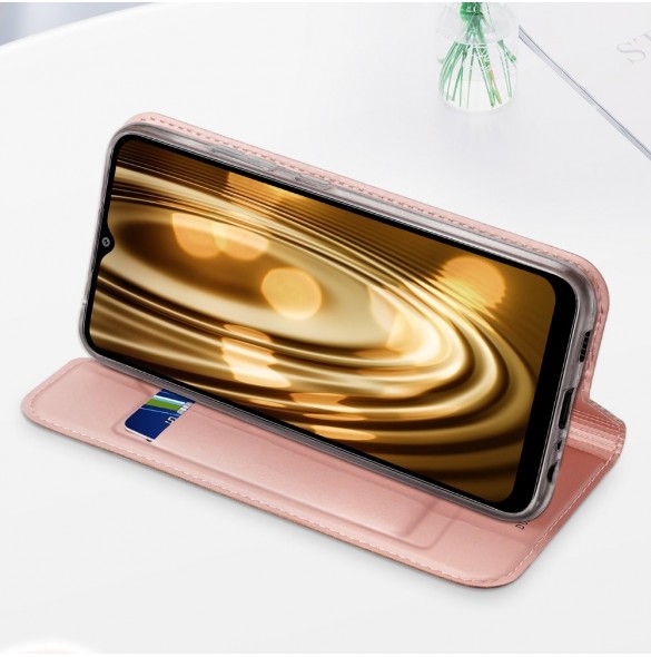 DUX DUCIS Skin Pro Bokhylla typ fodral för Samsung Galaxy A02s EU rosa