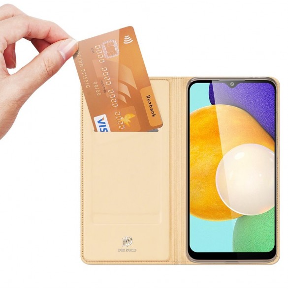 Dux Ducis Skin Pro Bokhylla typ fodral för Samsung Galaxy A03s gyllene