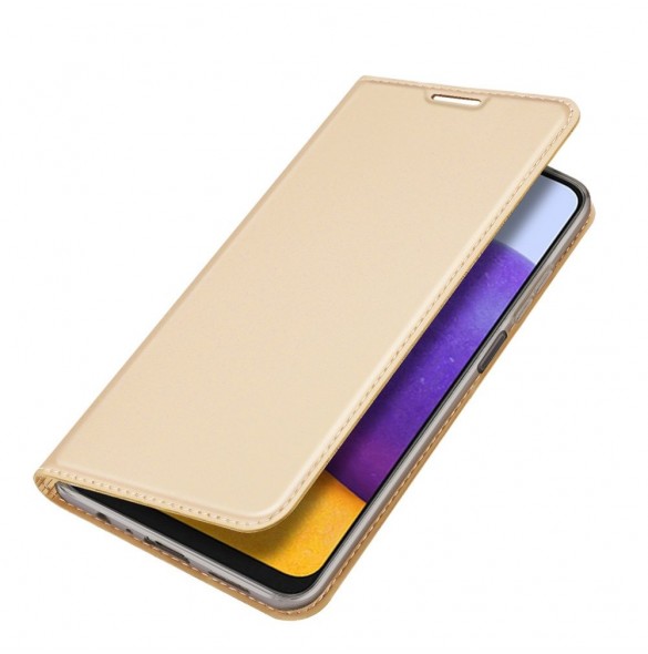 Dux Ducis Skin Pro Bokhylla typ fodral till Samsung Galaxy A22 4G gyllene