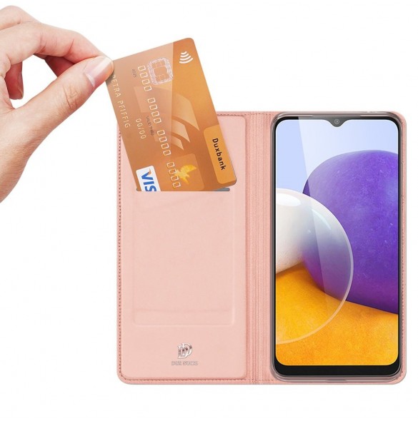 Dux Ducis Skin Pro Bokhylla typ fodral för Samsung Galaxy A22 4G rosa