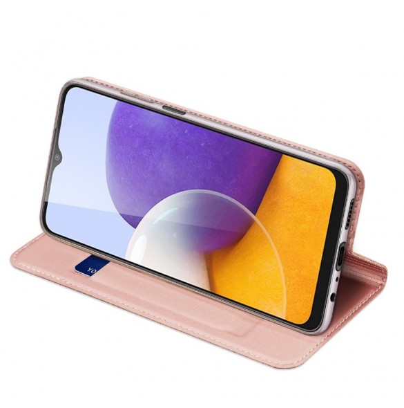 Dux Ducis Skin Pro Bokhylla typ fodral för Samsung Galaxy A22 4G rosa