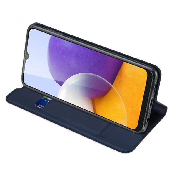 Dux Ducis Skin Pro Bokhylla typ fodral för Samsung Galaxy A22 5G blå