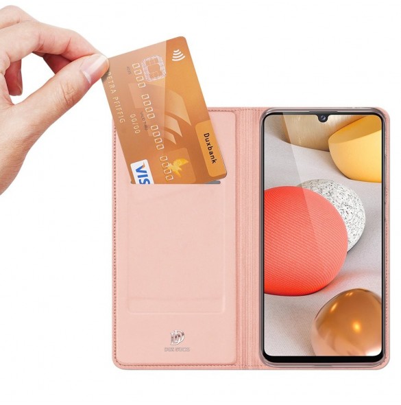 DUX DUCIS Skin Pro Bokhylla typ fodral för Samsung Galaxy A42 5G rosa