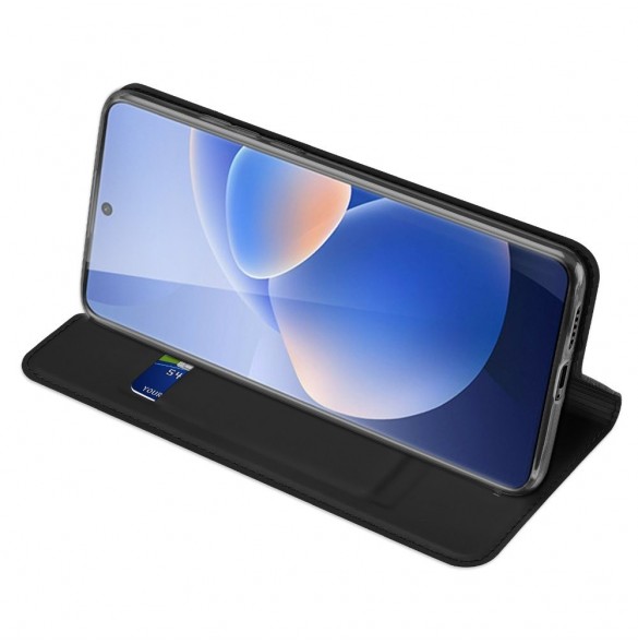 Dux Ducis Skin Pro Bokhylla typ väska för Vivo X60 svart