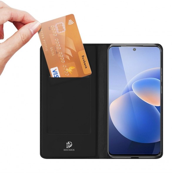 Dux Ducis Skin Pro Bokhylla typ väska för Vivo X60 svart