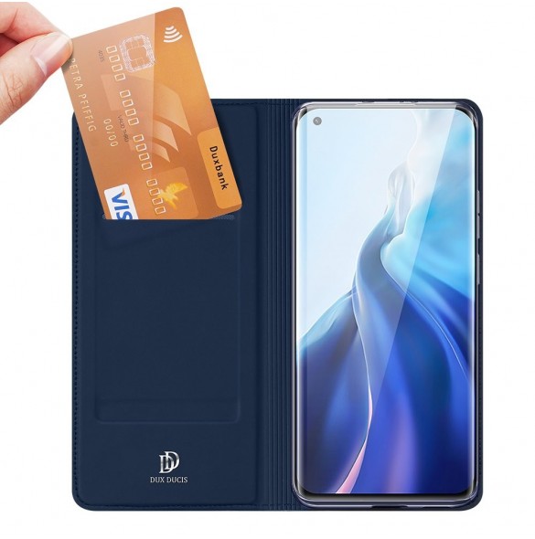 DUX DUCIS Skin Pro Bokhylla typ väska för Xiaomi Mi 11 blå