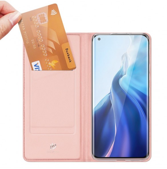 DUX DUCIS Skin Pro Bokhylla typ fodral för Xiaomi Mi 11 rosa