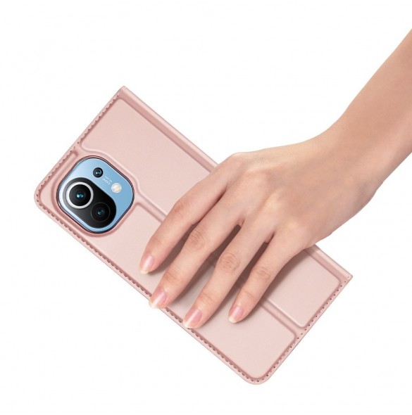 DUX DUCIS Skin Pro Bokhylla typ fodral för Xiaomi Mi 11 rosa