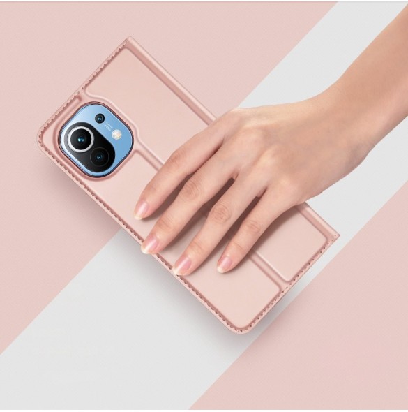 DUX DUCIS Skin Pro Bokhylla typ fodral för Xiaomi Mi 11 rosa