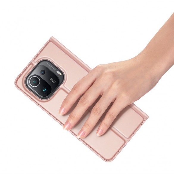 DUX DUCIS Skin Pro Bokhylla typ fodral för Xiaomi Mi 11 Pro rosa