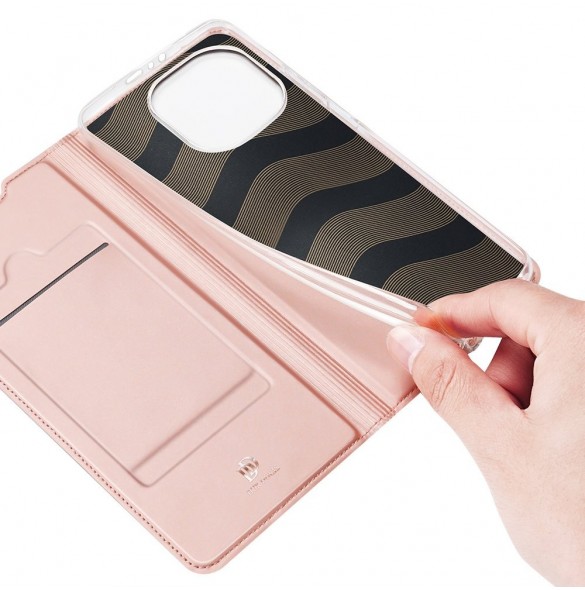 DUX DUCIS Skin Pro Bokhylla typ fodral för Xiaomi Mi 11 Pro rosa