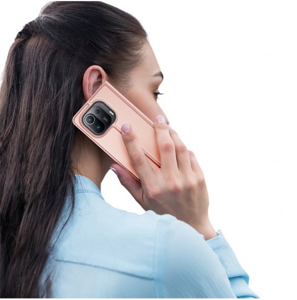 DUX DUCIS Skin Pro Bokhylla typ fodral för Xiaomi Mi 11 Pro rosa