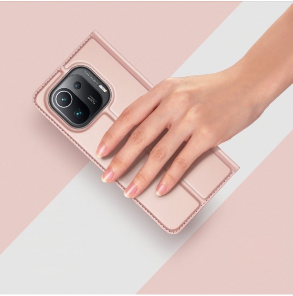 DUX DUCIS Skin Pro Bokhylla typ fodral för Xiaomi Mi 11 Pro rosa