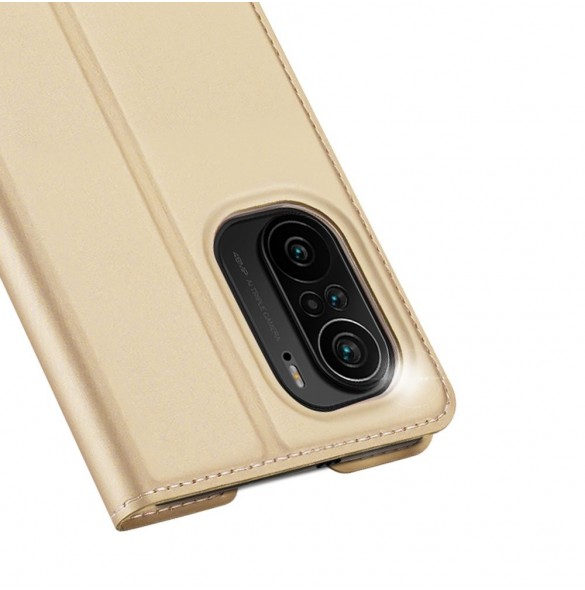 Dux Ducis Skin Pro Bokhylla typ fodral för Xiaomi Redmi K40 Pro+ / K40 Pro / K40 / Poco F3 golden