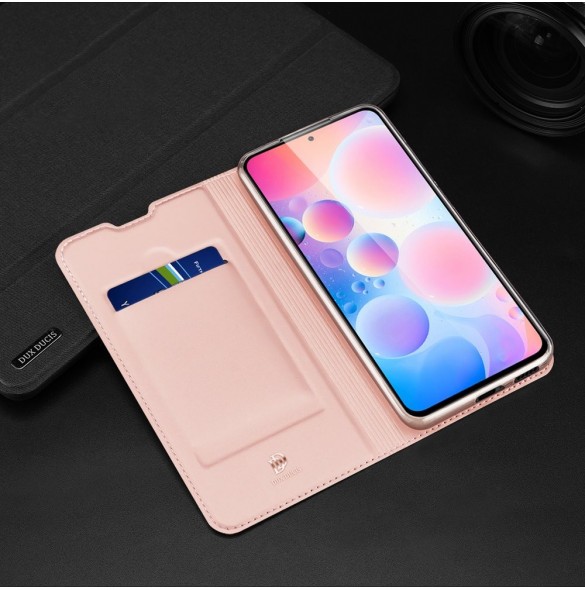 Dux Ducis Skin Pro Bokhylla typ fodral för Xiaomi Redmi K40 Pro+ / K40 Pro / K40 / Poco F3 golden