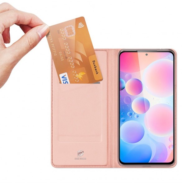 Dux Ducis Skin Pro Bokhylla typ fodral för Xiaomi Redmi K40 Pro+ / K40 Pro / K40 / Poco F3 rosa