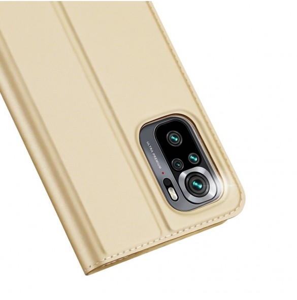 DUX DUCIS Skin Pro Bokhylla typ fodral för Xiaomi Redmi Note 10 / Redmi Note 10S golden