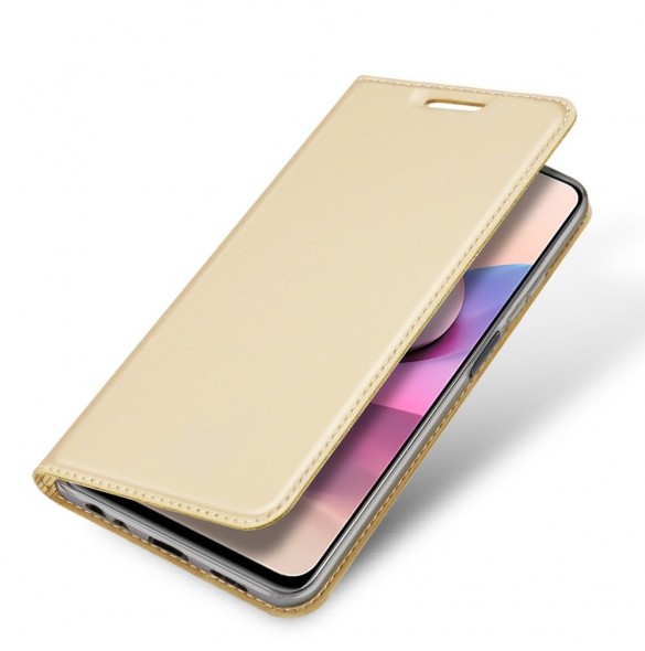 DUX DUCIS Skin Pro Bokhylla typ fodral för Xiaomi Redmi Note 10 / Redmi Note 10S golden