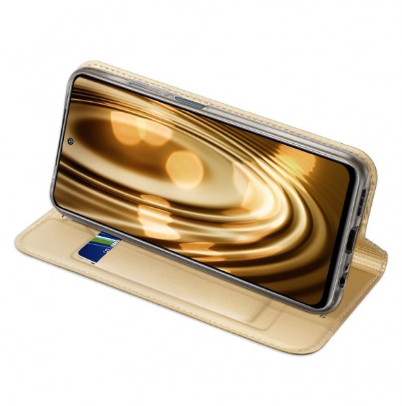 DUX DUCIS Skin Pro Bokhylla typ fodral för Xiaomi Redmi Note 10 / Redmi Note 10S golden