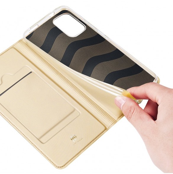 DUX DUCIS Skin Pro Bokhylla typ fodral för Xiaomi Redmi Note 10 / Redmi Note 10S golden