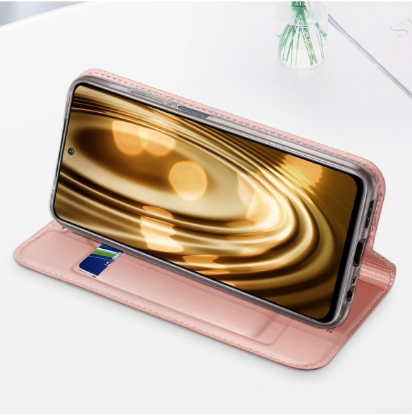 DUX DUCIS Skin Pro Bokhylla typ fodral för Xiaomi Redmi Note 10 / Redmi Note 10S golden