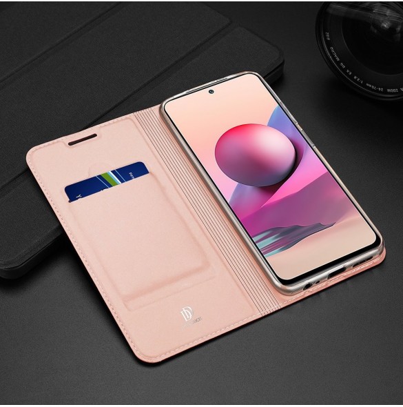 DUX DUCIS Skin Pro Bokhylla typ fodral för Xiaomi Redmi Note 10 / Redmi Note 10S golden